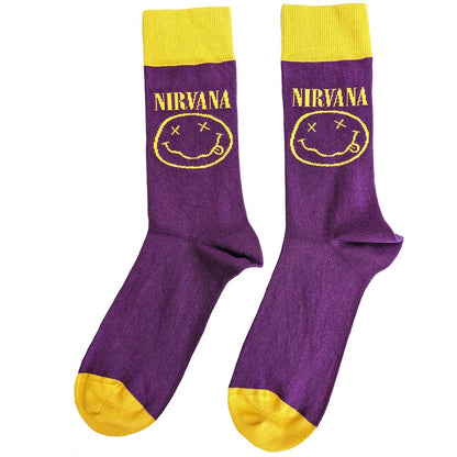 Nirvana Unisex Ankle Socks: Yellow Happy Face (UK Size 7 - 11) Enkelsokken