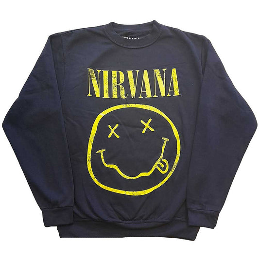 Nirvana Unisex Sweatshirt: Yellow Happy Face Sweatshirt