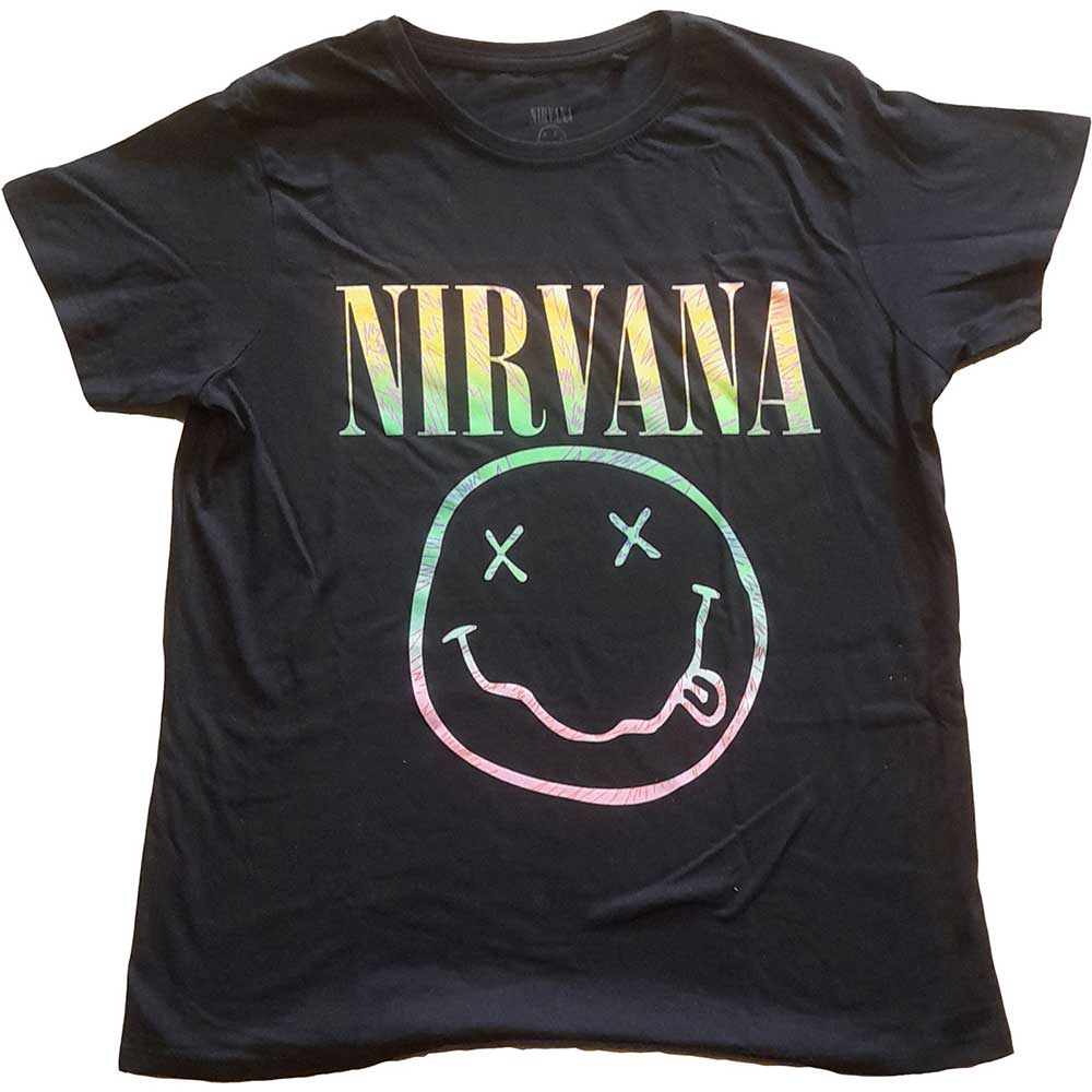 Nirvana Ladies T-Shirt: Sorbet Ray Happy Face T-Shirt