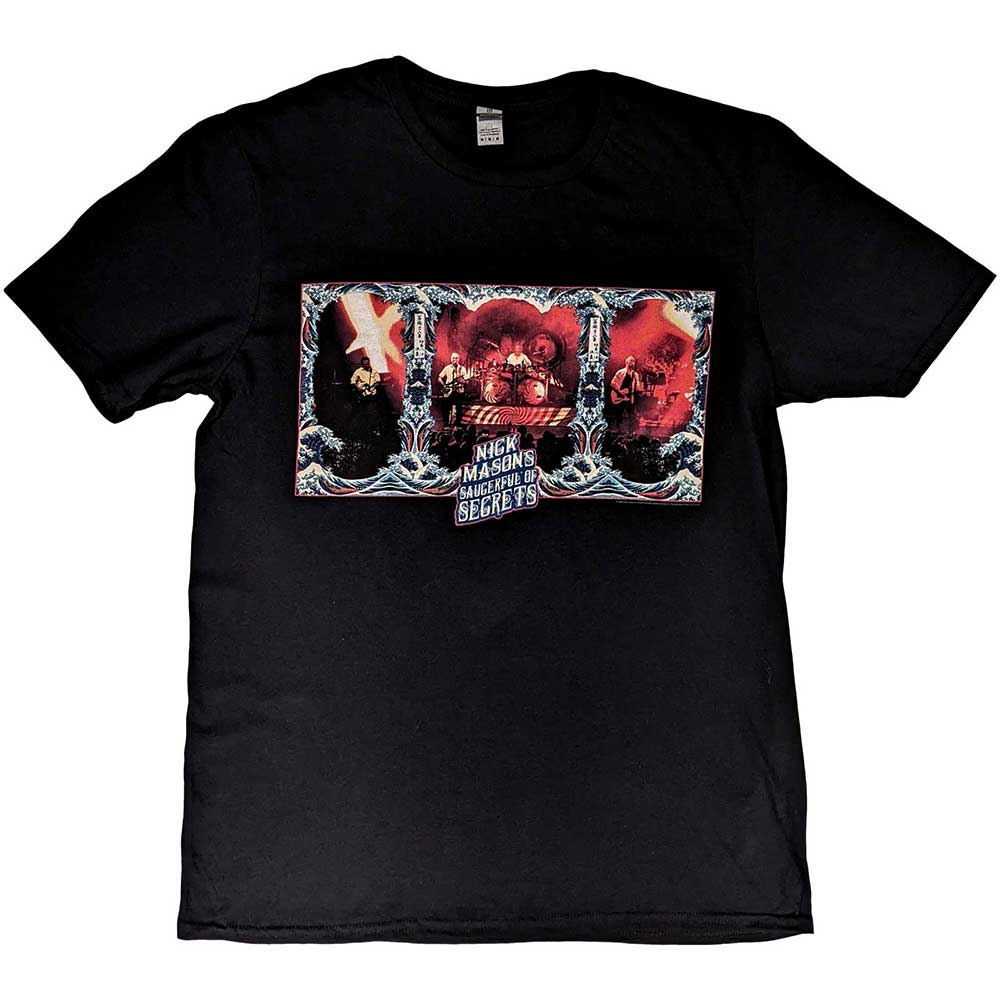 Nick Mason's Saucerful of Secrets Unisex T-Shirt: Hokusai Wave European Tour 2022 (Back Print & Ex-Tour) T-Shirt