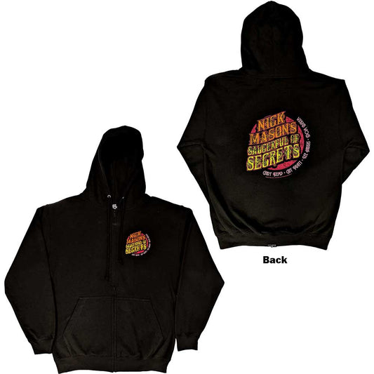 Nick Mason's Saucerful of Secrets Unisex Zipped Hoodie: Logo (Back Print & Ex-Tour) Ritshoodie