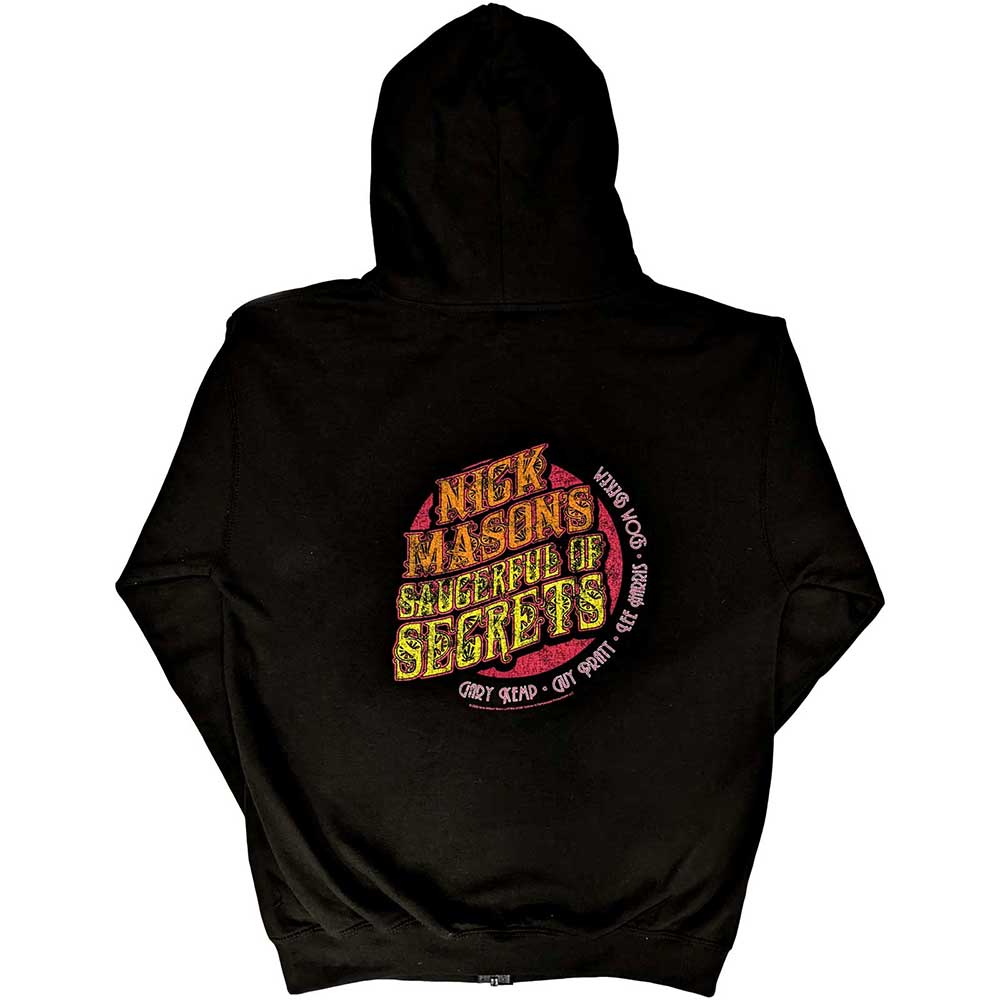 Nick Mason's Saucerful of Secrets Unisex Zipped Hoodie: Logo (Back Print & Ex-Tour) Ritshoodie