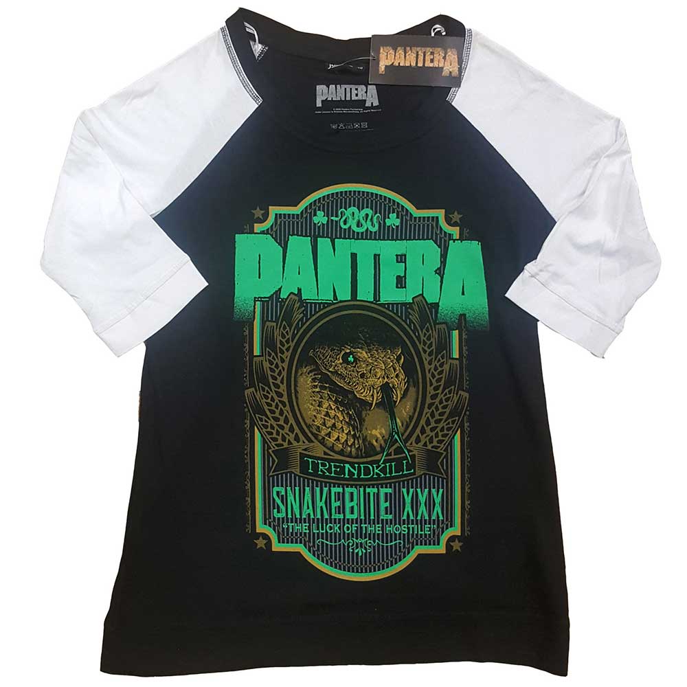 Pantera Ladies Raglan T-Shirt: Snakebit XXX Label Raglan T-Shirt