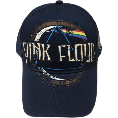 Pink Floyd Unisex Baseball Cap: Dark Side of the Moon Album Distressed (Navy Blue) Baseballpet