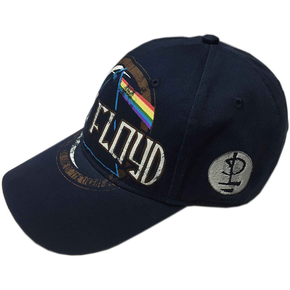 Pink Floyd Unisex Baseball Cap: Dark Side of the Moon Album Distressed (Navy Blue) Baseballpet