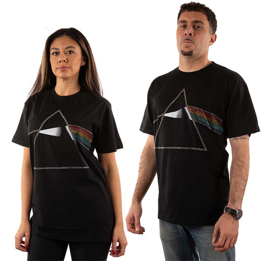 Pink Floyd Unisex Embellished T-Shirt: Dark Side of the Moon (Diamante) Embellished T-Shirt