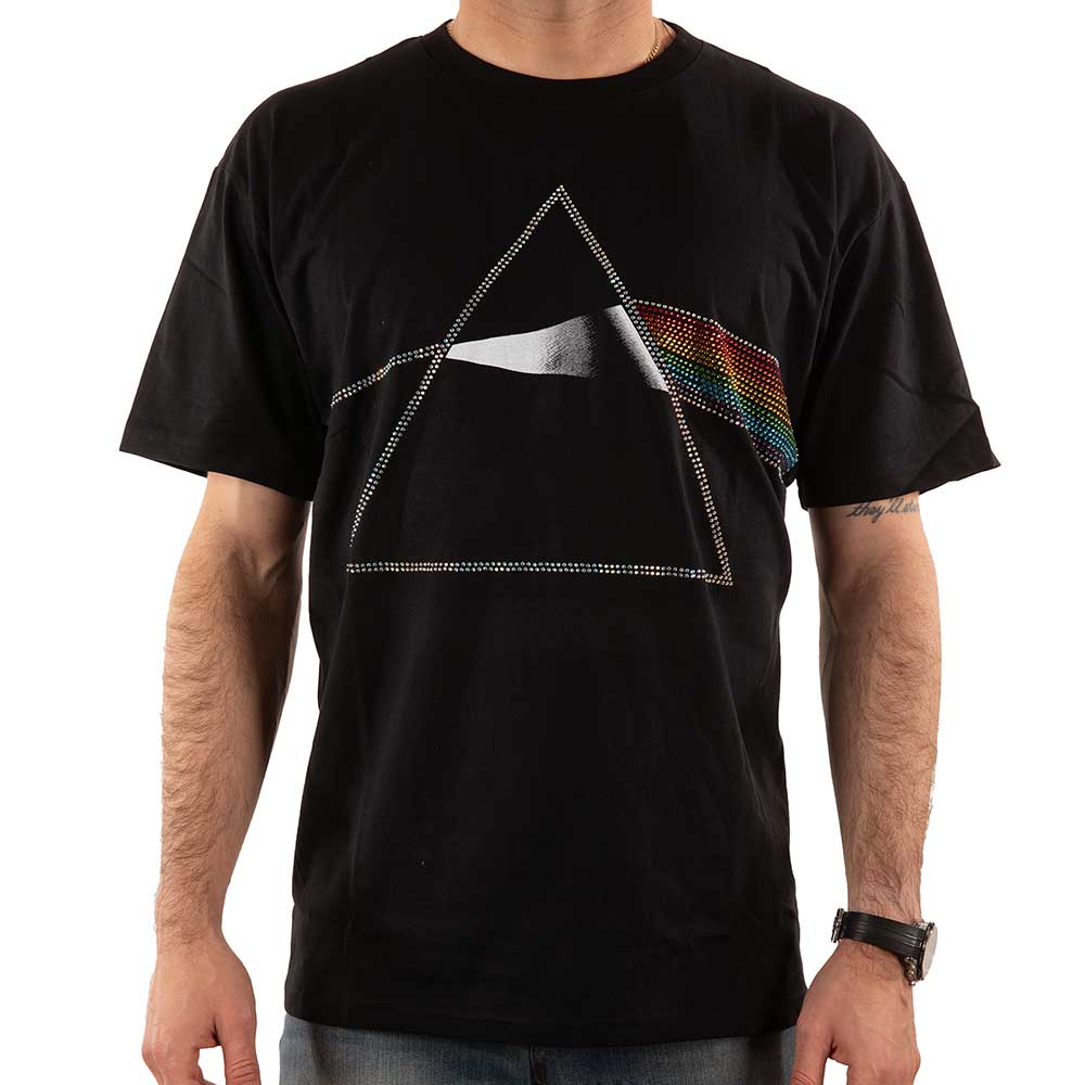 Pink Floyd Unisex Embellished T-Shirt: Dark Side of the Moon (Diamante) Embellished T-Shirt