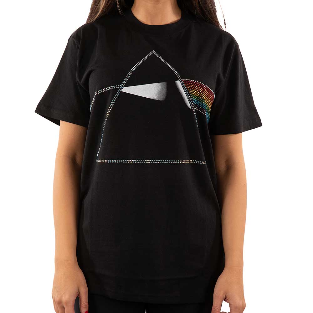 Pink Floyd Unisex Embellished T-Shirt: Dark Side of the Moon (Diamante) Embellished T-Shirt