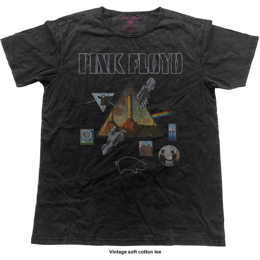 Pink Floyd Unisex Vintage T-Shirt: Montage Vintage T-Shirt
