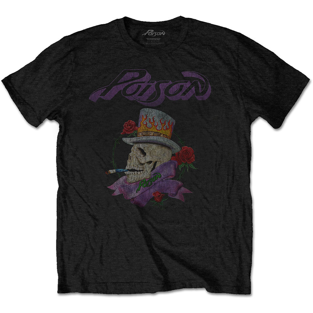 Poison Unisex T-Shirt: Smoking Skull T-Shirt