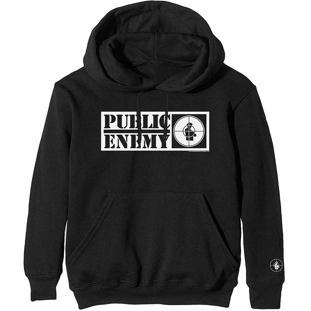 Public Enemy Unisex Pullover Hoodie: Crosshairs Logo (Sleeve Print) Trui met capuchon