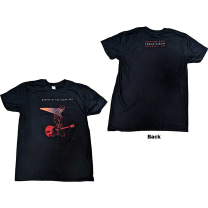 Queens Of The Stone Age Unisex T-Shirt: Prague 2018 (Back Print) (Ex-Tour) T-Shirt
