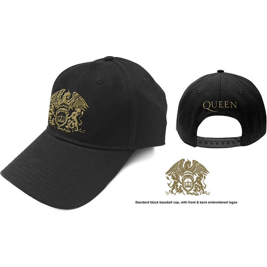 Queen Unisex Baseball Cap: Gold Classic Crest Baseballpet