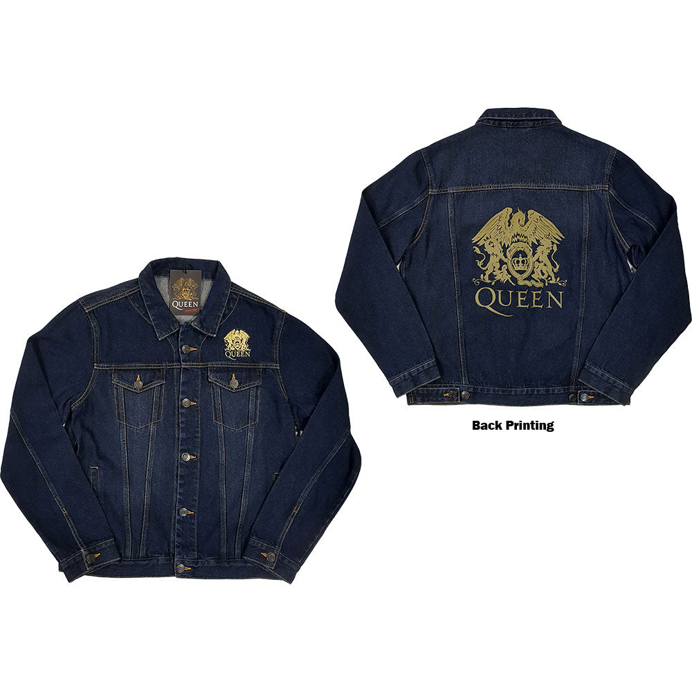 Queen Unisex Denim Jacket: Classic Crest (Back Print) Spijkerjas