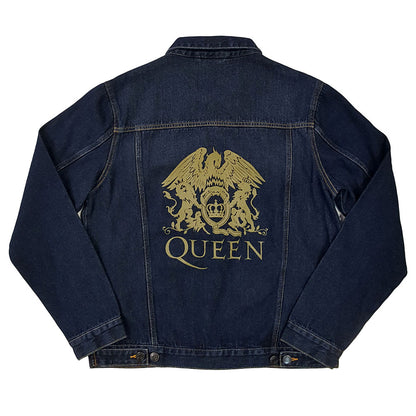 Queen Unisex Denim Jacket: Classic Crest (Back Print) Spijkerjas