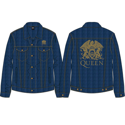 Queen Unisex Denim Jacket: Classic Crest (Back Print) Spijkerjas