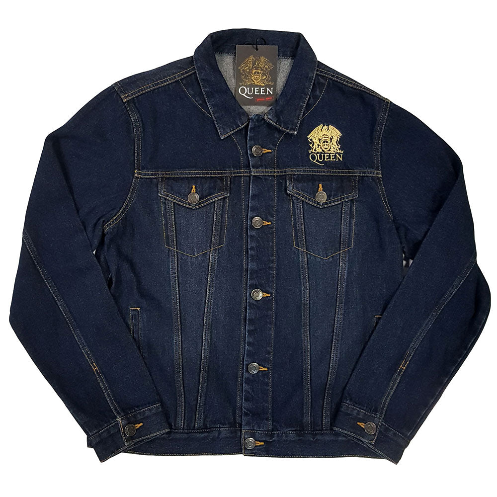 Queen Unisex Denim Jacket: Classic Crest (Back Print) Spijkerjas