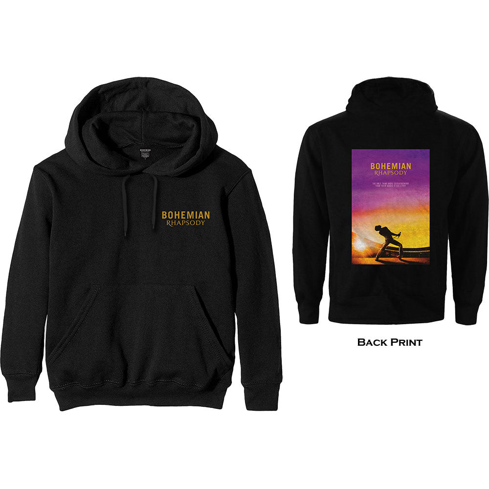 Queen Unisex Pullover Hoodie: Bohemian Rhapsody Movie Poster (Back Print) Trui met capuchon