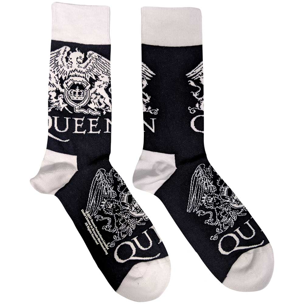 Queen Unisex Ankle Socks: White Crests (UK Size 7 - 11) Enkelsokken