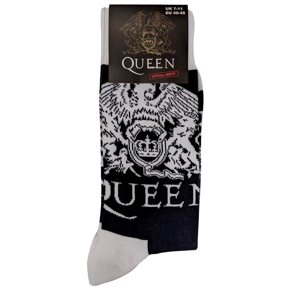 Queen Unisex Ankle Socks: White Crests (UK Size 7 - 11) Enkelsokken