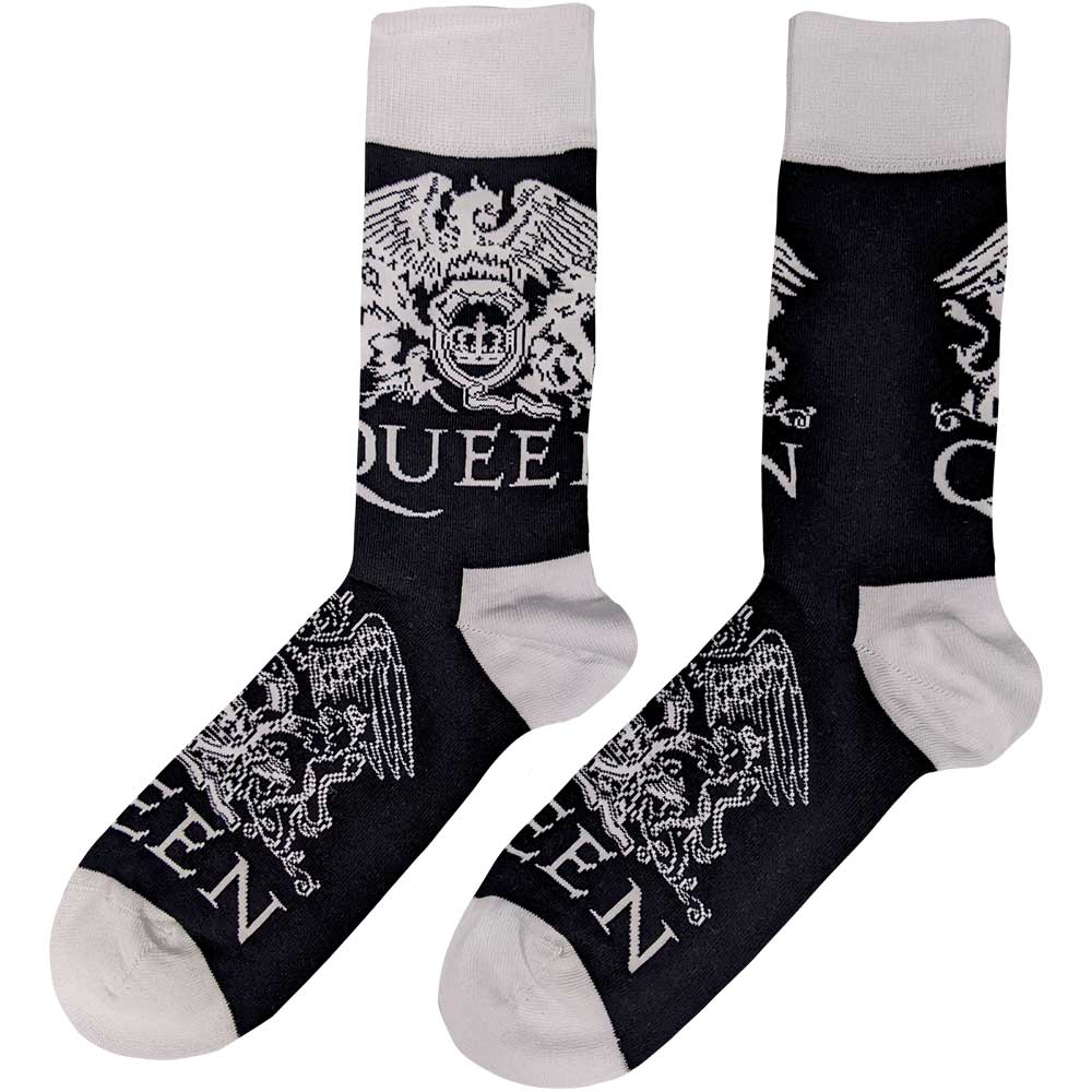 Queen Unisex Ankle Socks: White Crests (UK Size 7 - 11) Enkelsokken