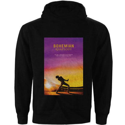 Queen Unisex Zipped Hoodie: Bohemian Rhapsody Movie Poster (Back Print) Ritshoodie