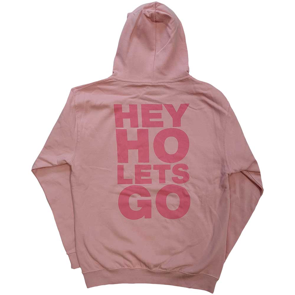 Ramones Unisex Pullover Hoodie: Pink Hey Ho Seal (Back Print) Trui met capuchon