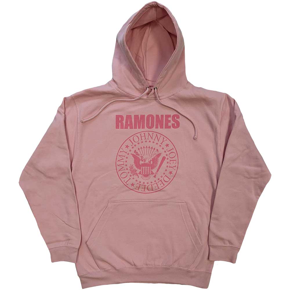 Ramones Unisex Pullover Hoodie: Pink Hey Ho Seal (Back Print) Trui met capuchon