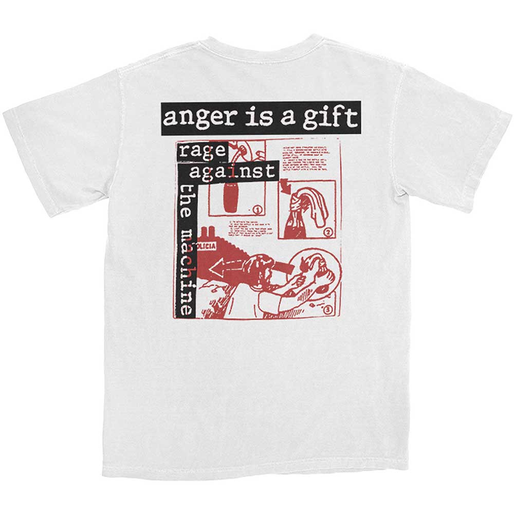 Rage Against The Machine Unisex T-Shirt: Anger Is A Gift (Back Print) T-Shirt