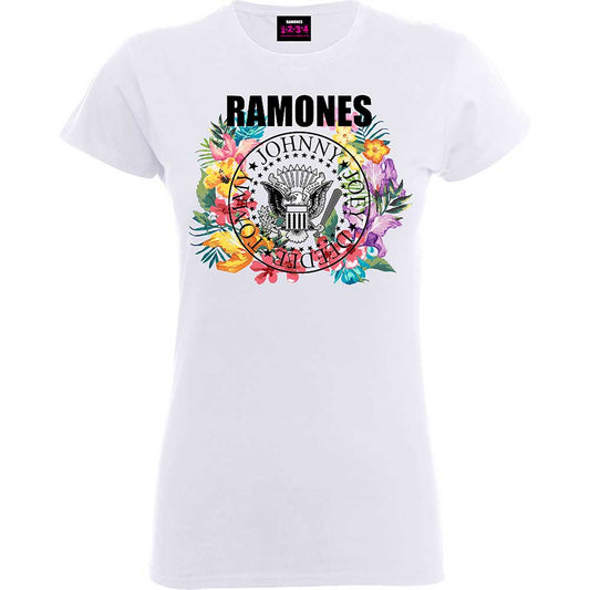 Ramones Ladies T-Shirt: Circle Flowers T-Shirt