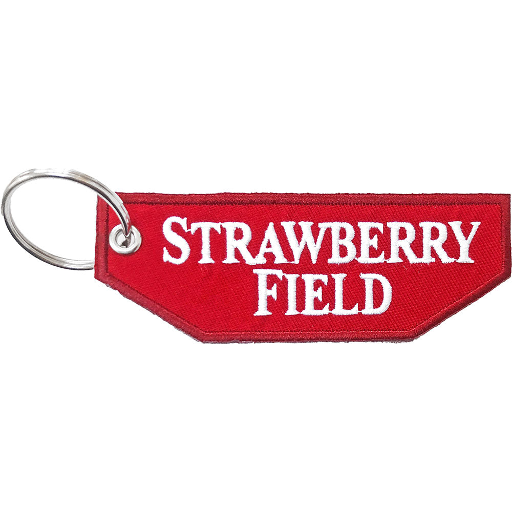 Road Sign Keychain: Strawberry Field (Double Sided Patch) Sleutelhanger