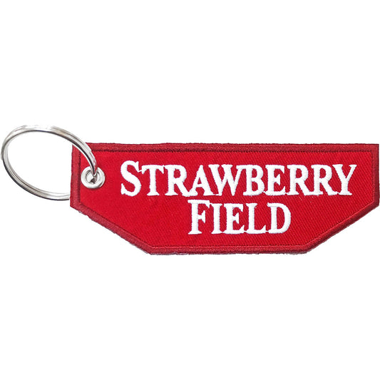 Road Sign Keychain: Strawberry Field (Double Sided Patch) Sleutelhanger