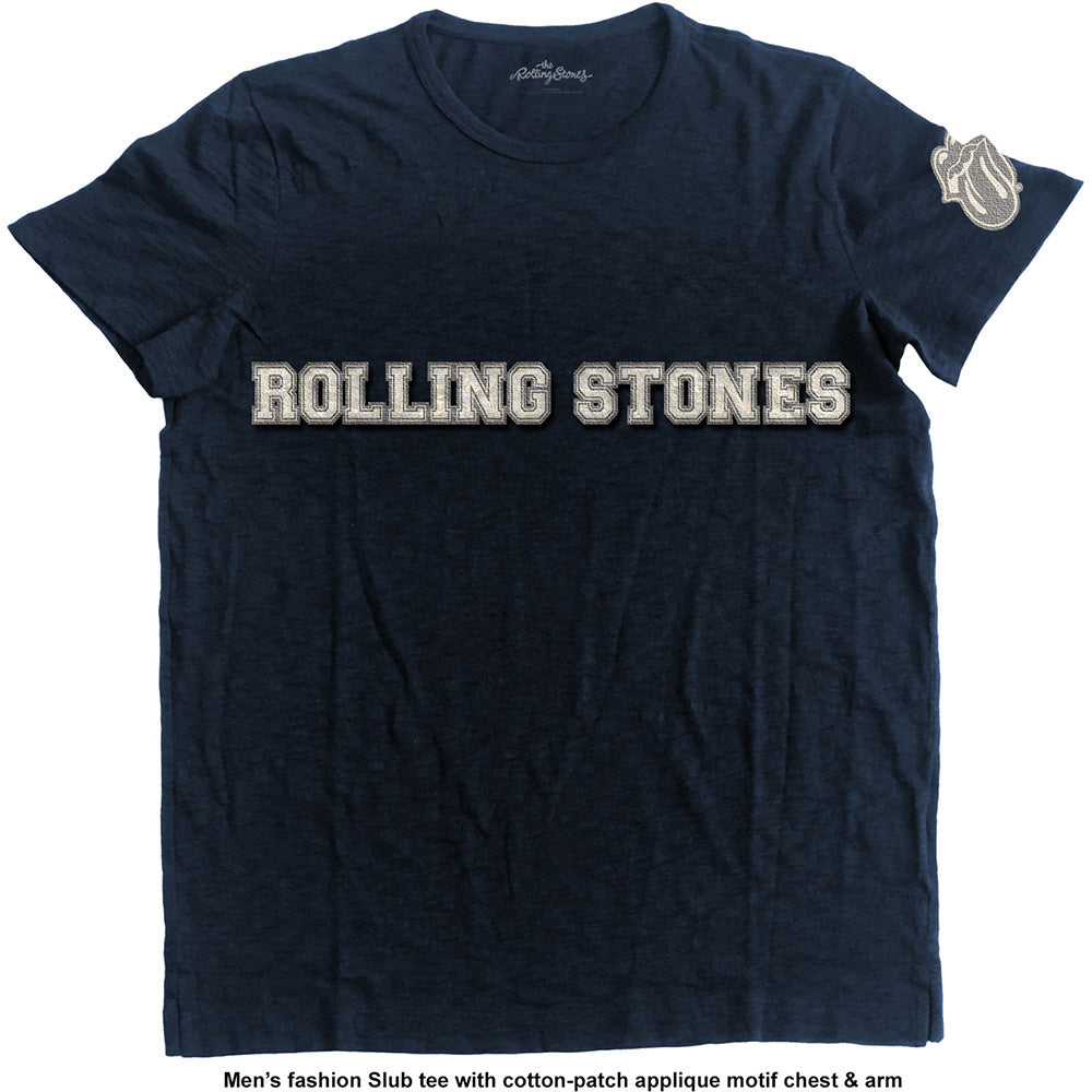 The Rolling Stones Unisex T-Shirt: Logo & Tongue (Applique) T-Shirt