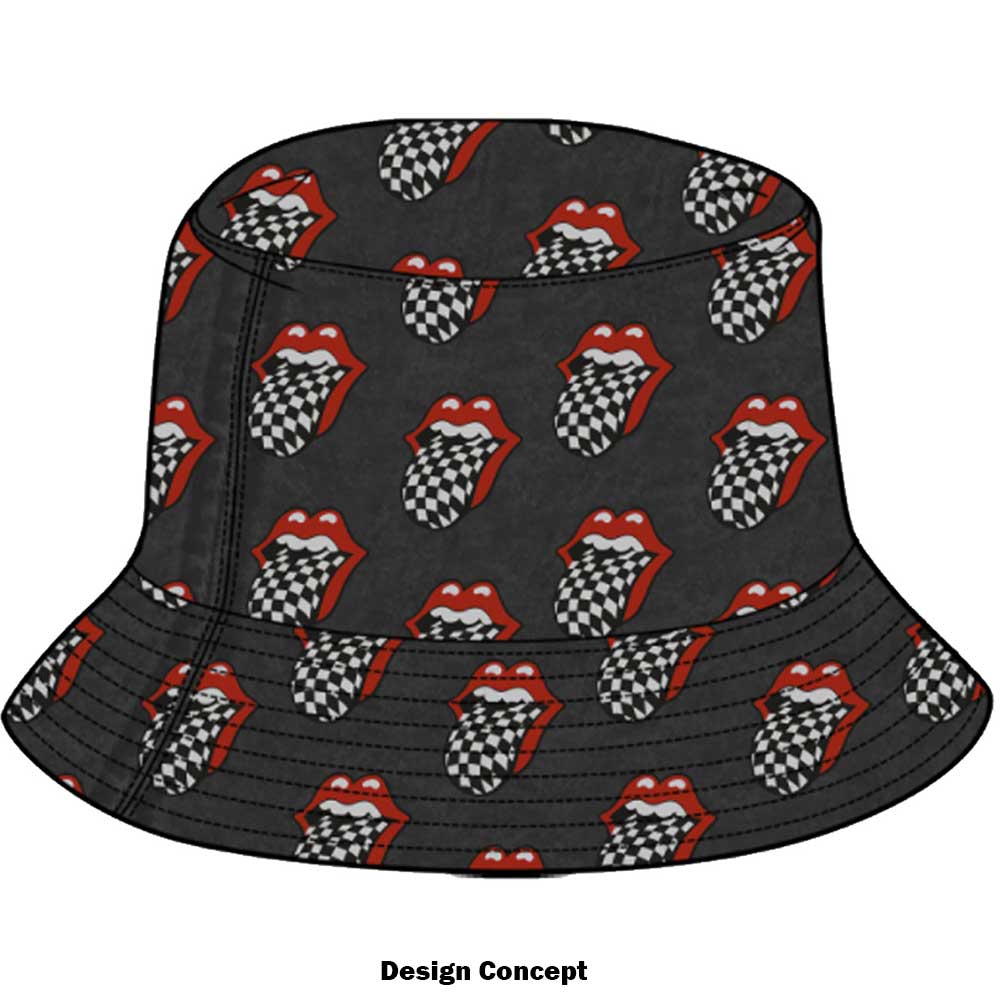 The Rolling Stones Unisex Bucket Hat: Checker Tongue Pattern (Small/Medium) Emmerhoed