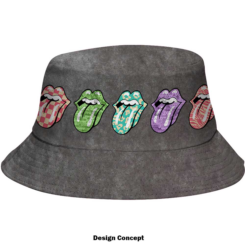 The Rolling Stones Unisex Bucket Hat: Multi-Tongue Pattern (Small/Medium) Emmerhoed