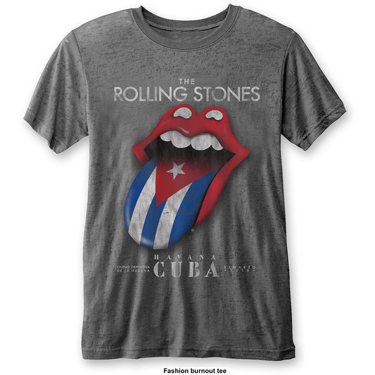 The Rolling Stones Unisex T-Shirt: Havana Cuba (Burnout) T-Shirt