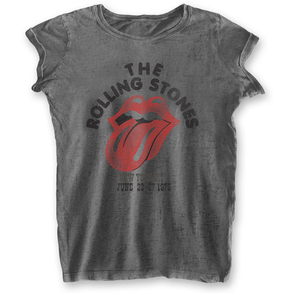 The Rolling Stones Ladies T-Shirt: New York City 75 (Burnout) T-Shirt