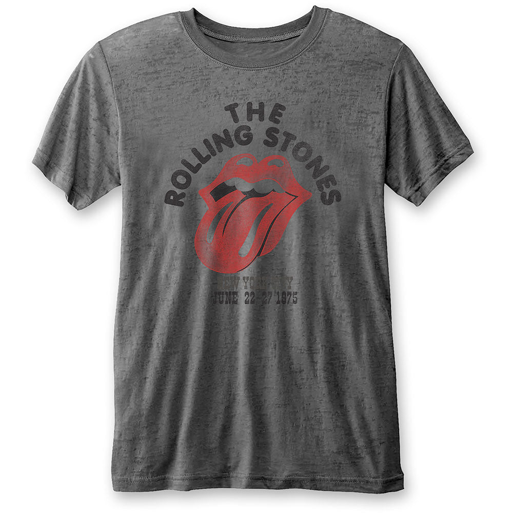 The Rolling Stones Unisex T-Shirt: New York City 75 (Burnout) T-Shirt