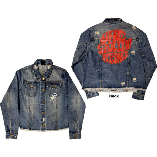 The Rolling Stones Ladies Denim Jacket: Script (Back Print) Spijkerjas