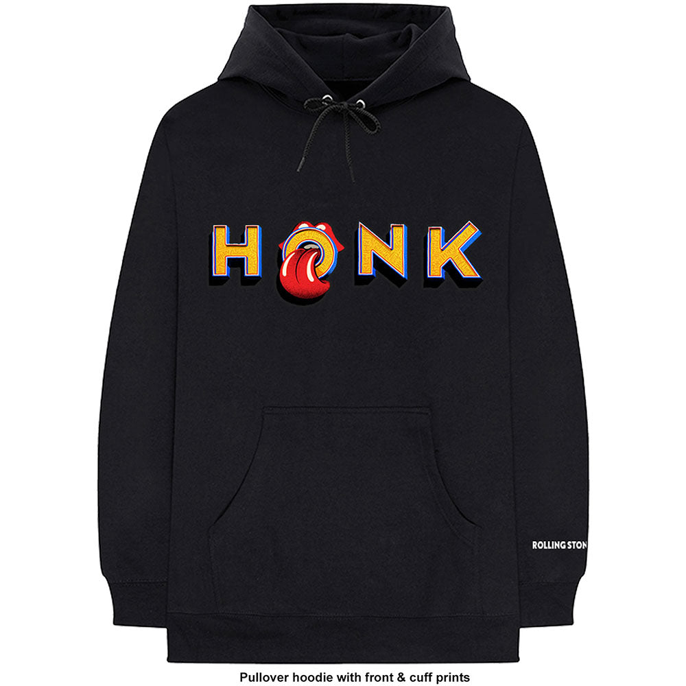 The Rolling Stones Unisex Pullover Hoodie: Honk Letters (Cuff Print) Trui met capuchon