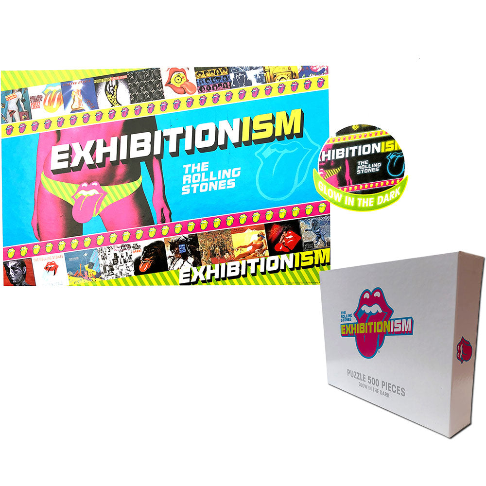 The Rolling Stones 500 Piece Puzzle: Exhibitionism Glow In The Dark 500 Piece Puzzle