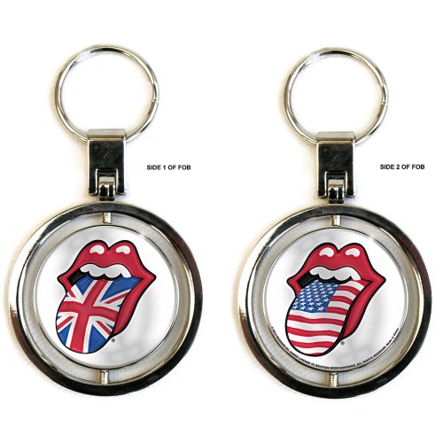 The Rolling Stones Keychain: UK & US Tongues (Spinner) Sleutelhanger