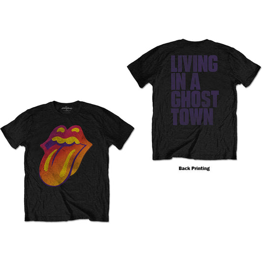 The Rolling Stones Unisex T-Shirt: Ghost Town Distressed (Back Print) T-Shirt