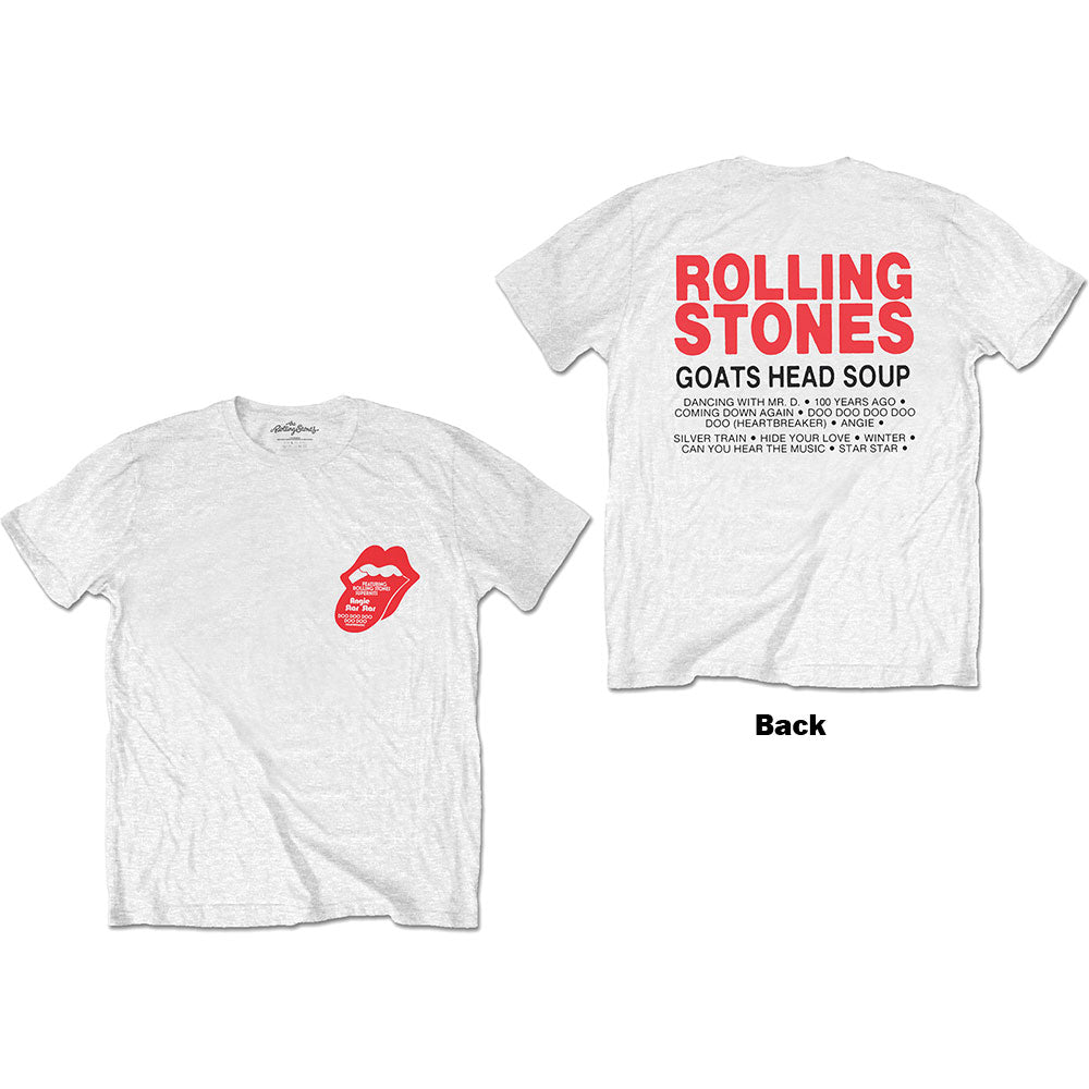 The Rolling Stones Unisex T-Shirt: Goat Head Soup Tracklist (Back Print) T-Shirt