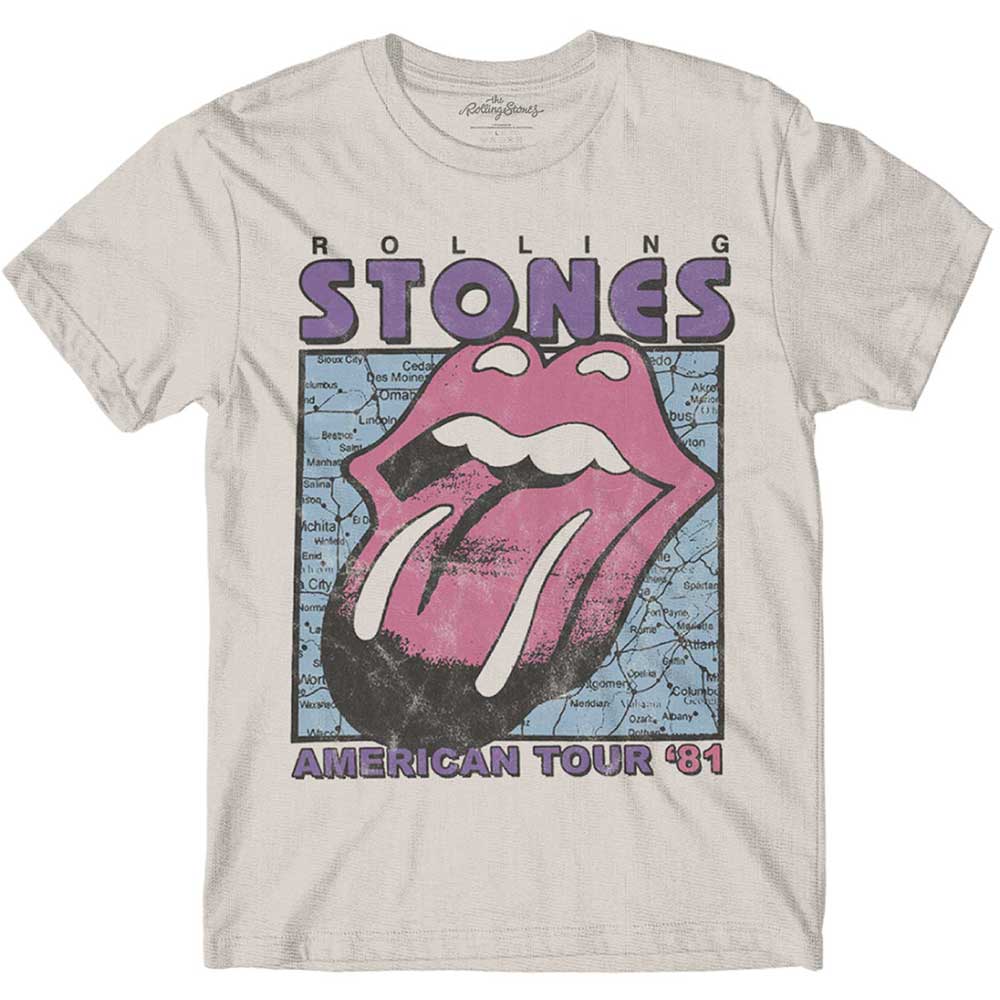 The Rolling Stones Unisex T-Shirt: American Tour Map T-Shirt