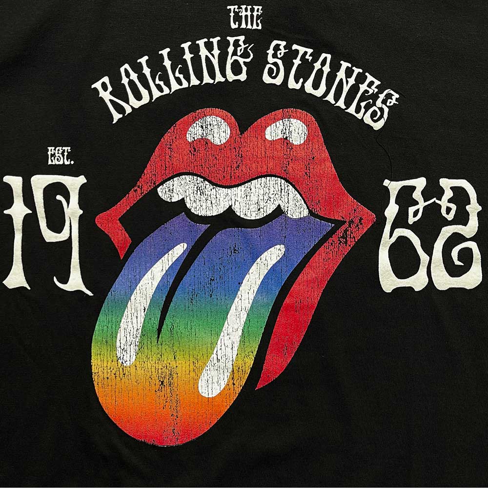 The Rolling Stones Unisex Hi-Build T-Shirt: Sixty Rainbow Tongue '62 Hi-Build T-Shirt