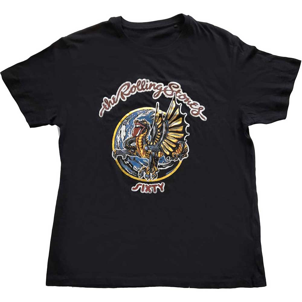 The Rolling Stones Unisex T-Shirt: Sixty Dragon Globe (Foiled) T-Shirt