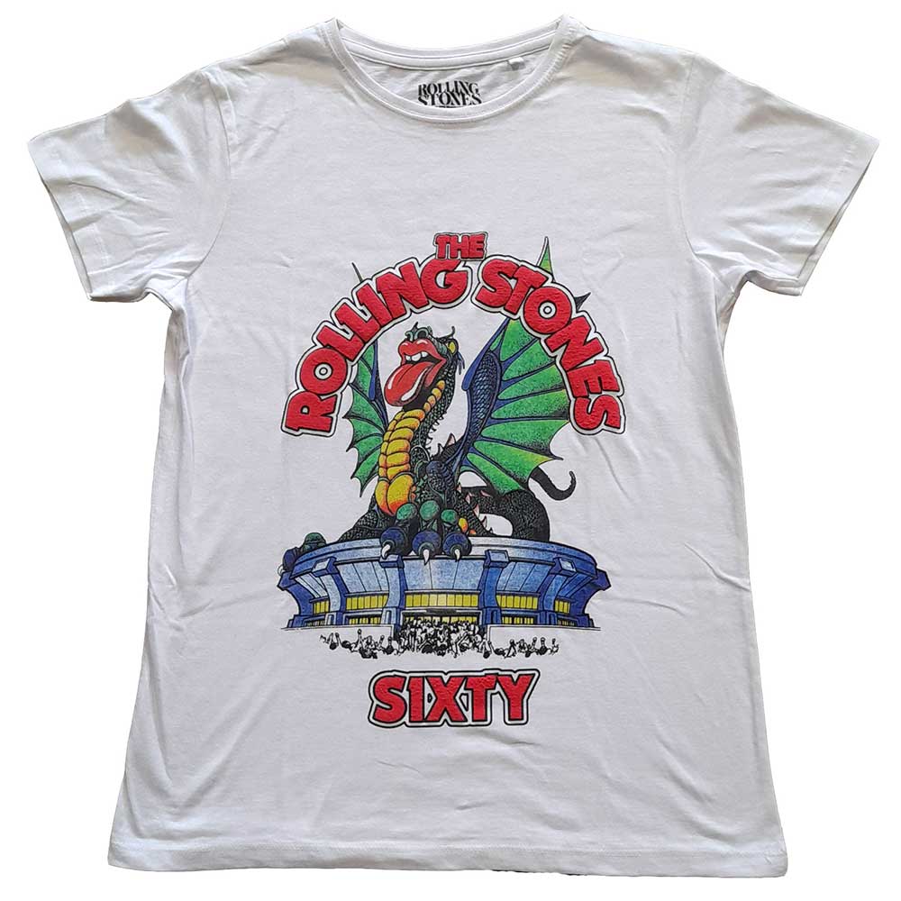 The Rolling Stones Ladies Hi-Build T-Shirt: Sixty Stadium Dragon Hi-Build T-Shirt