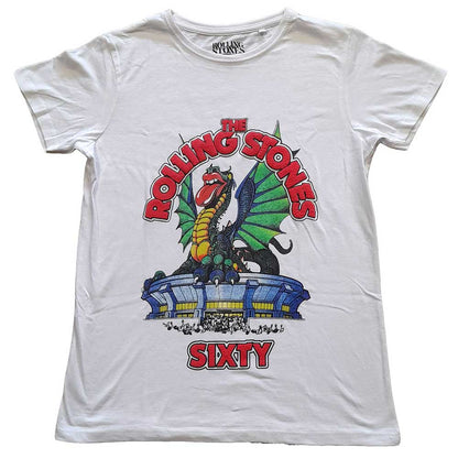 The Rolling Stones Ladies Hi-Build T-Shirt: Sixty Stadium Dragon Hi-Build T-Shirt