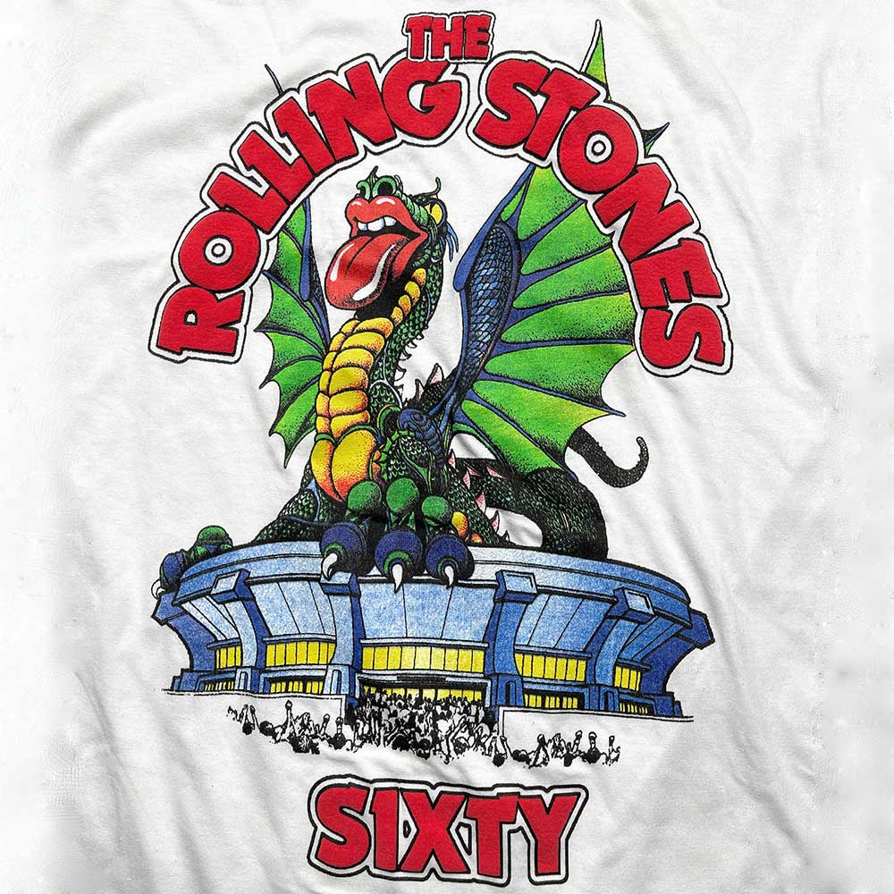 The Rolling Stones Unisex Hi-Build T-Shirt: Sixty Stadium Dragon Hi-Build T-Shirt